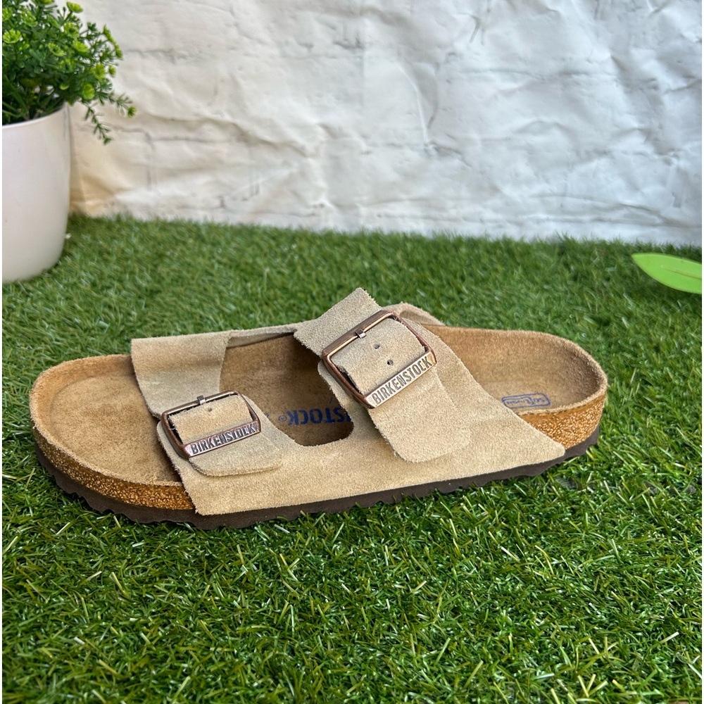 BIRKENSTOCK ARIZONA SOFT FOOTBED Suede Taupe 40 US 9-9.5 left sandal only